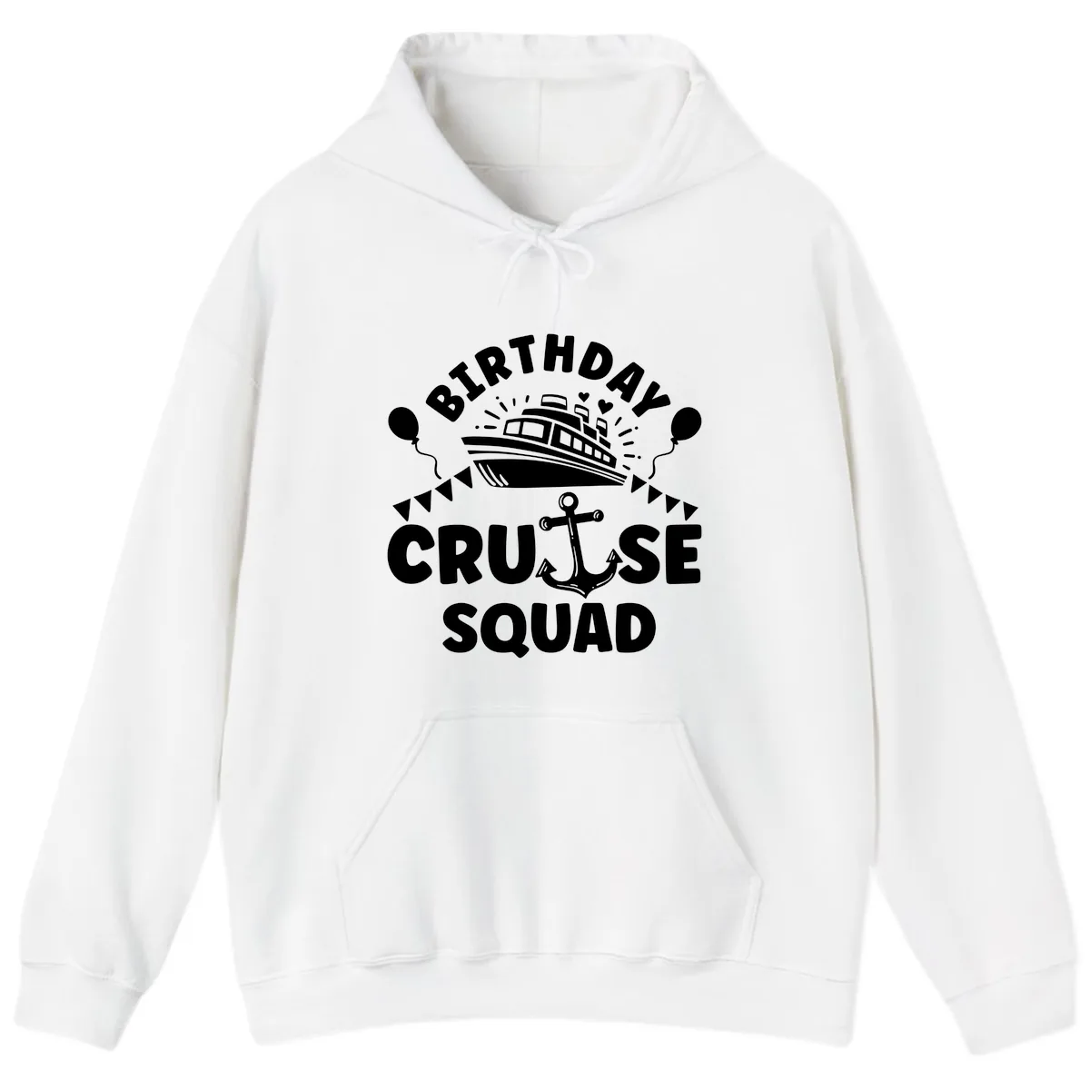 Birthday Cruise Squad Hoodie in White