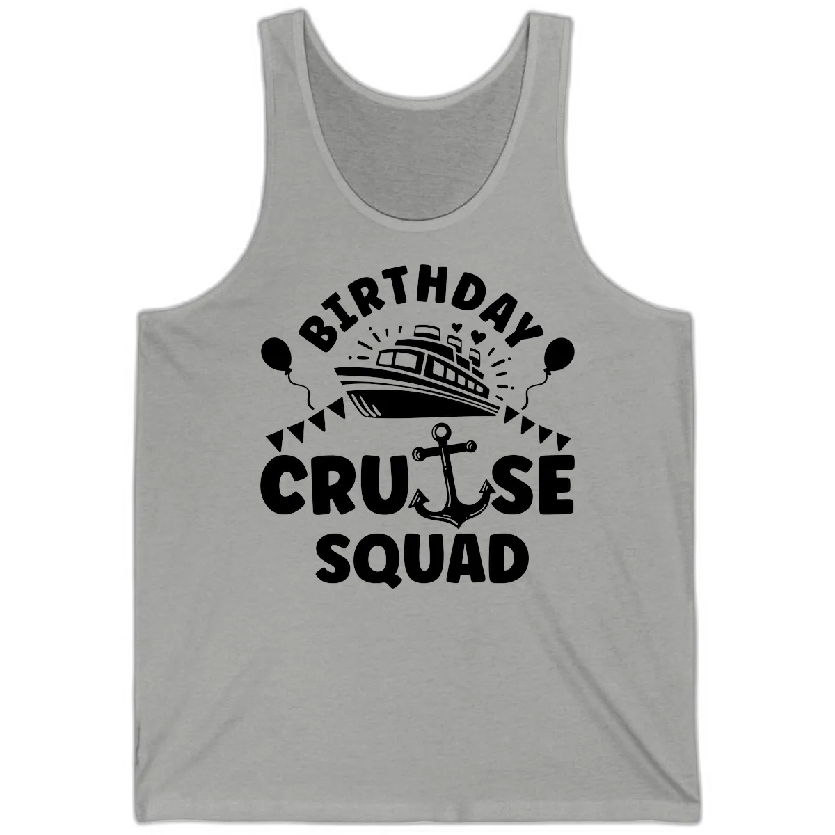 Birthday Cruise Squad Tank in Athletic Heather