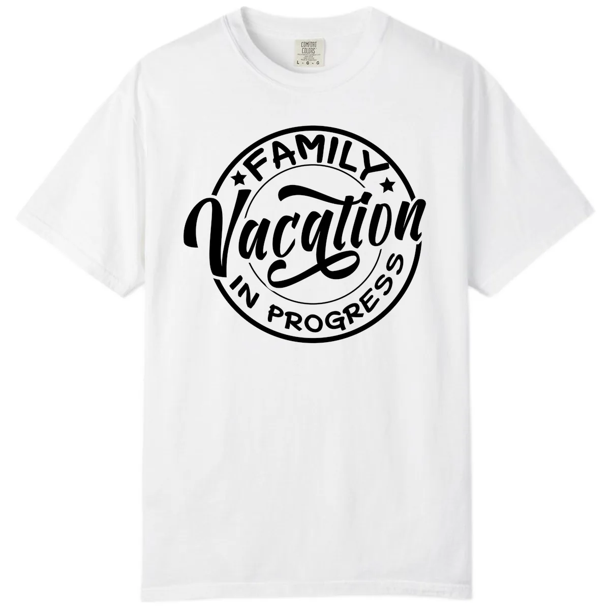 Family Vacation Badge Comfort Color in White