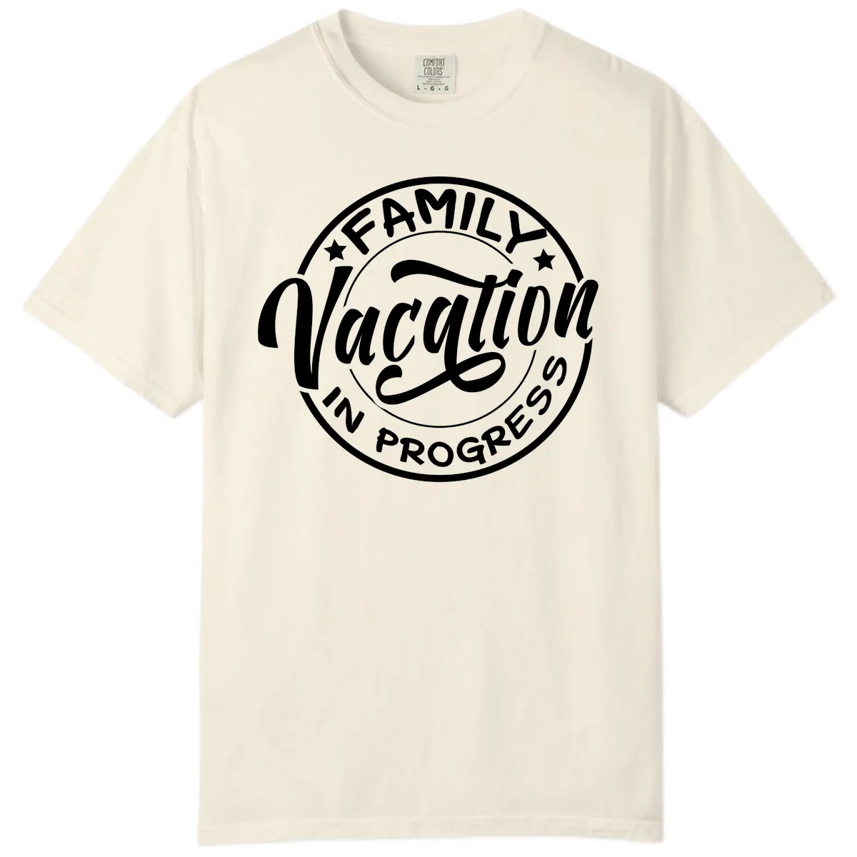 Family Vacation Badge Comfort Color in Ivory