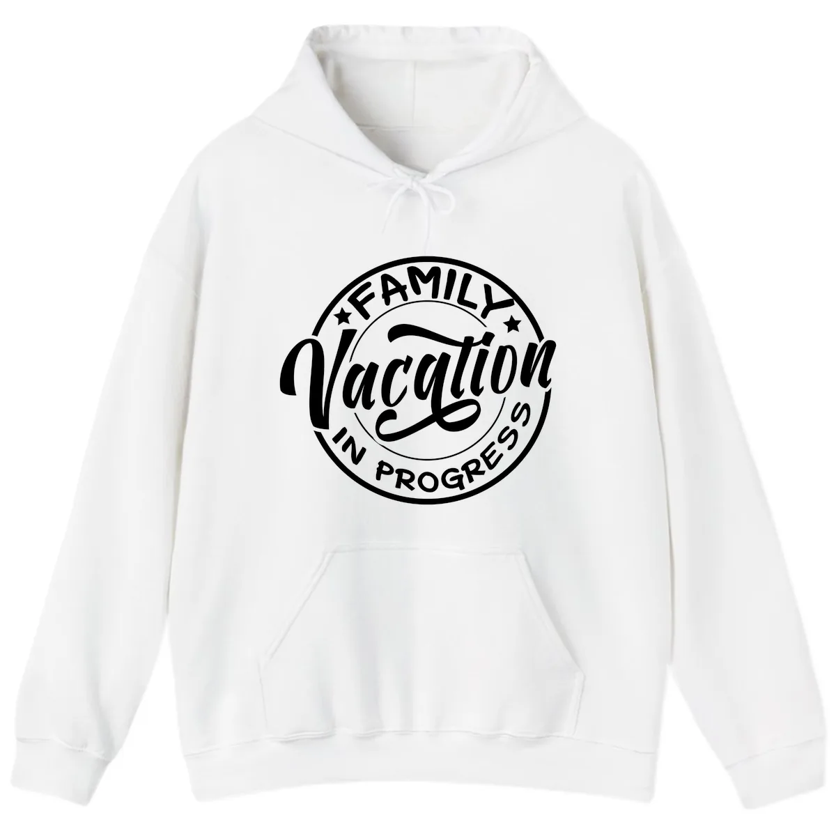 Family Vacation Badge Hoodie in White