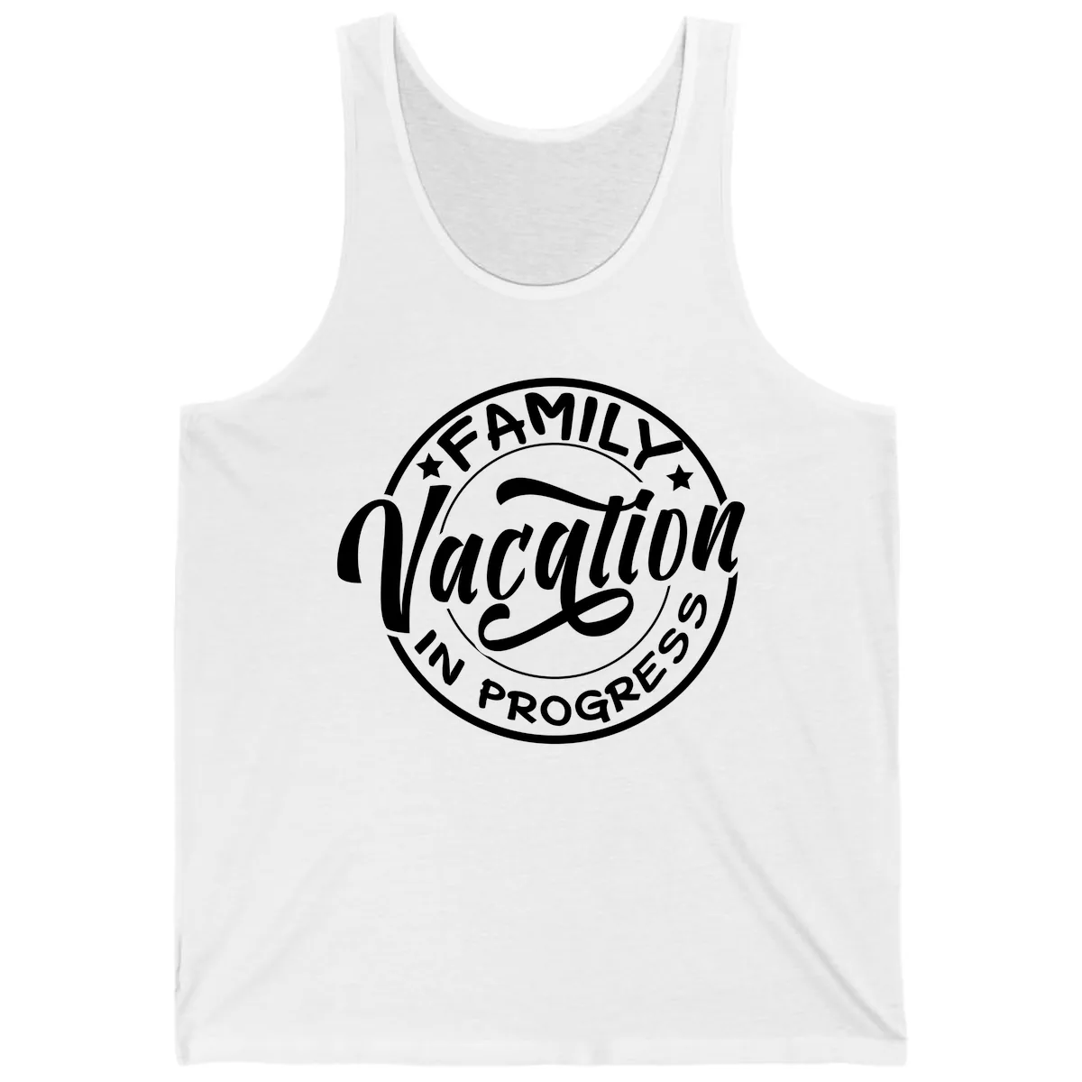Family Vacation Badge Tank in White