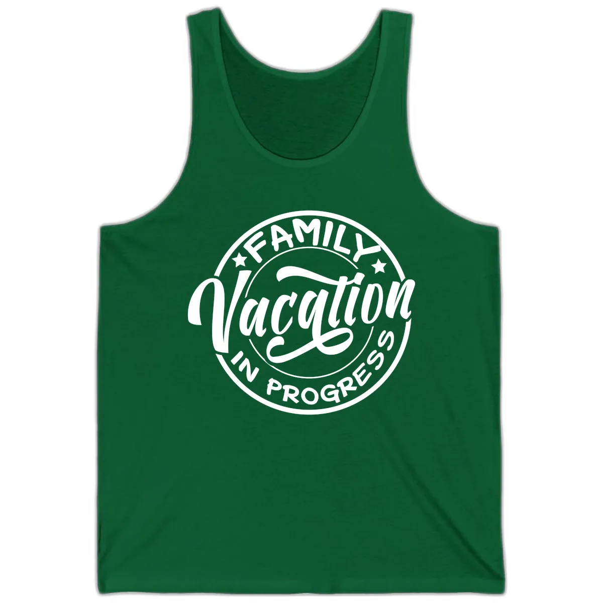 Family Vacation Badge Tank in Kelly