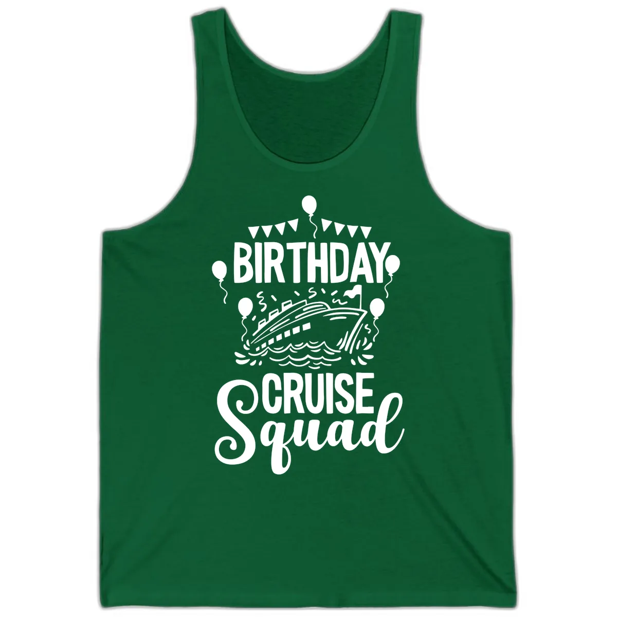 Birthday Cruise Squad Tank in Kelly