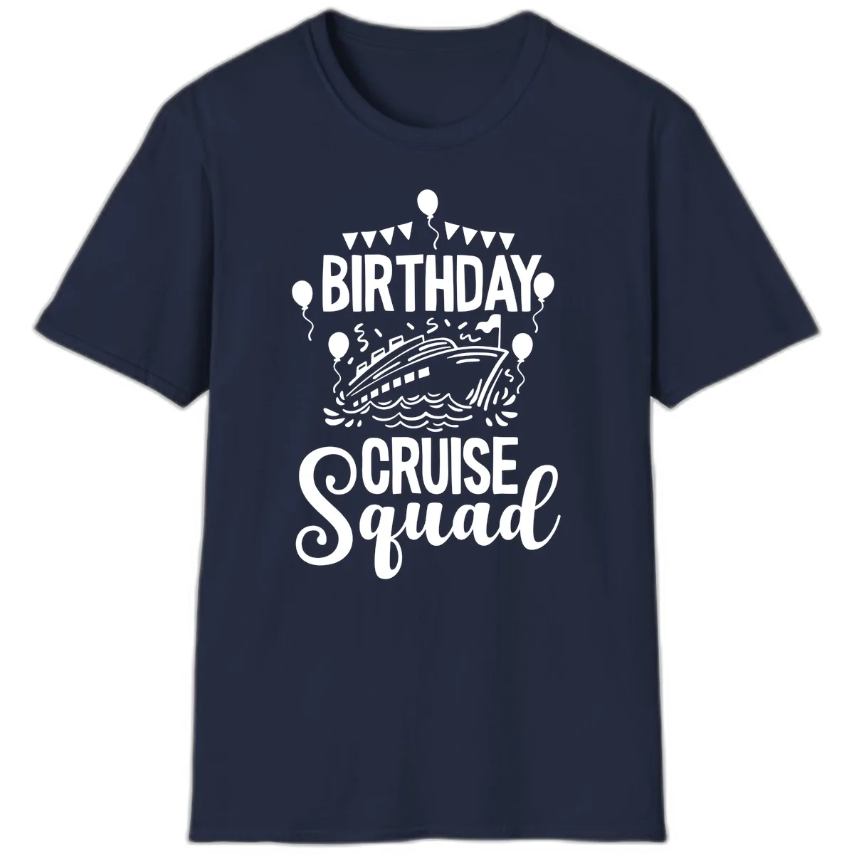 Birthday Cruise Squad T-Shirt in Navy
