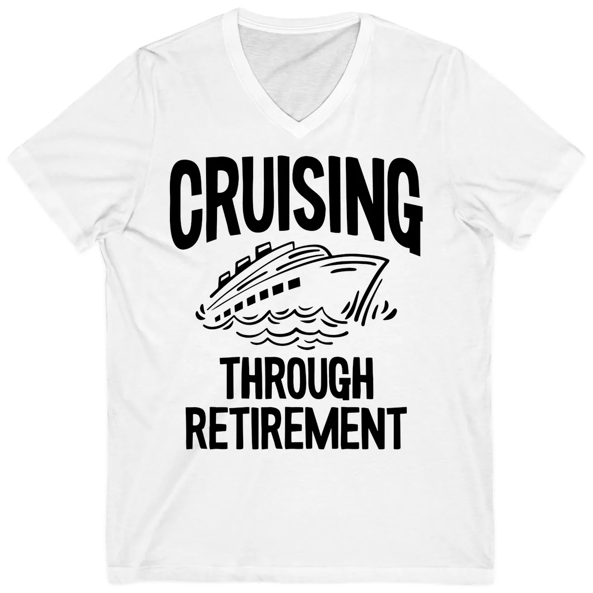 Cruising Through Retirement V-Neck in White
