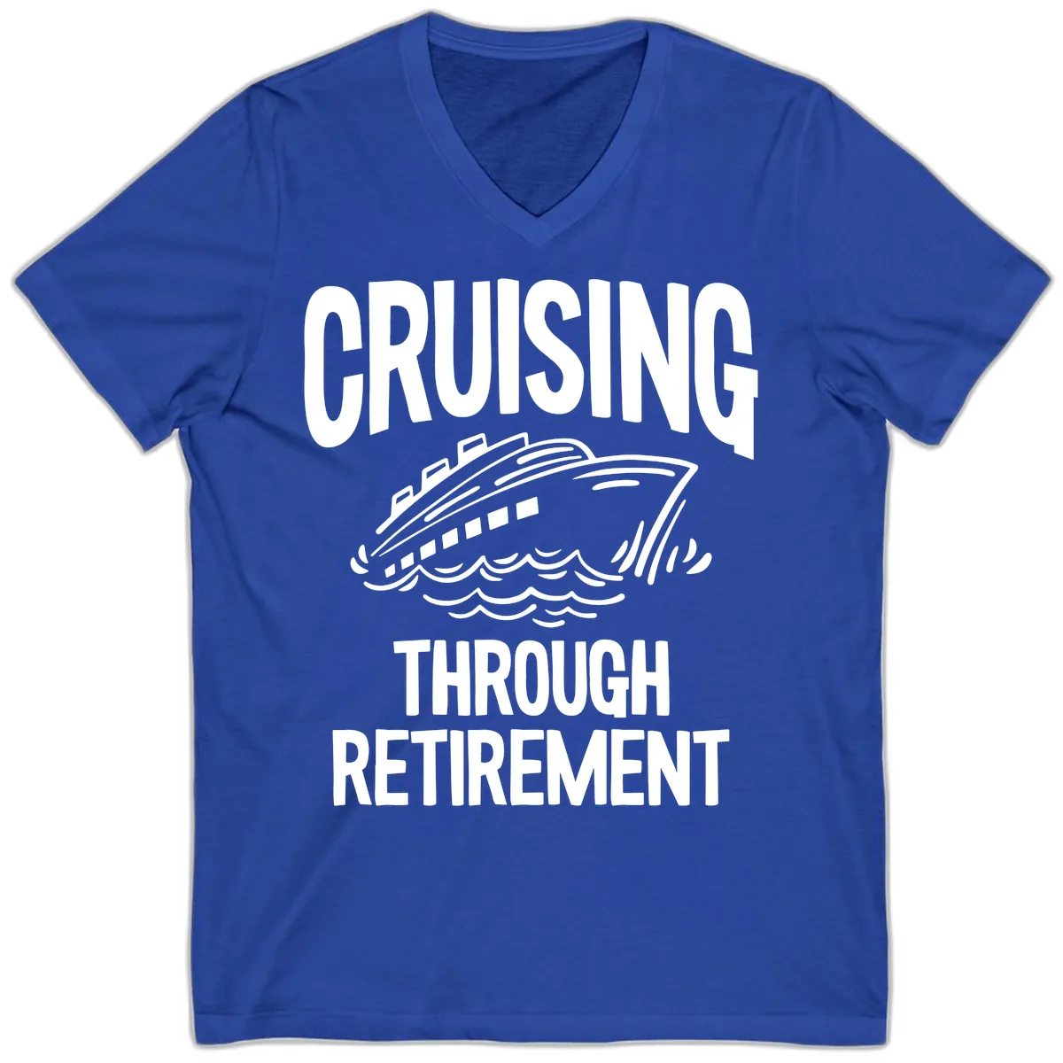 Cruising Through Retirement V-Neck in True Royal