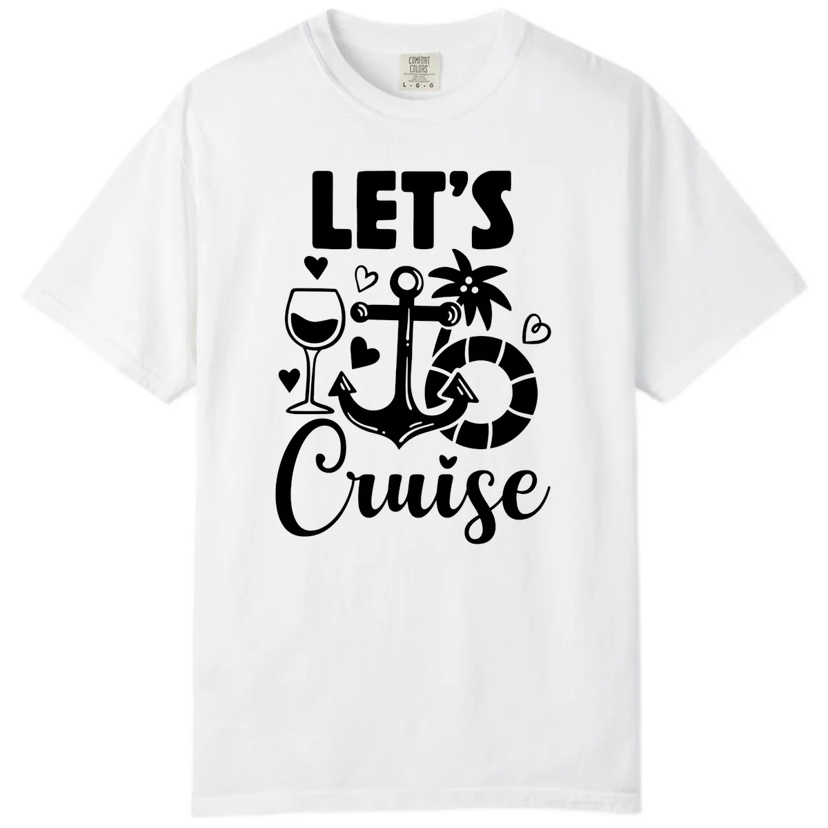 Let's Cruise Nautical Vibes Comfort Color in White