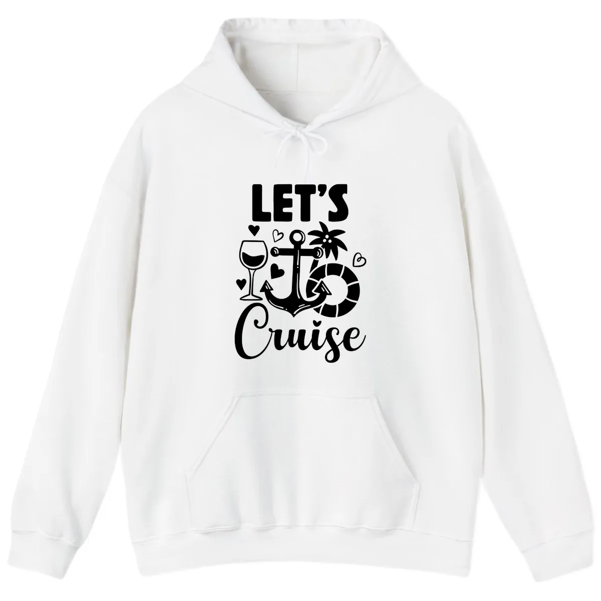 Let's Cruise Nautical Vibes Hoodie in White