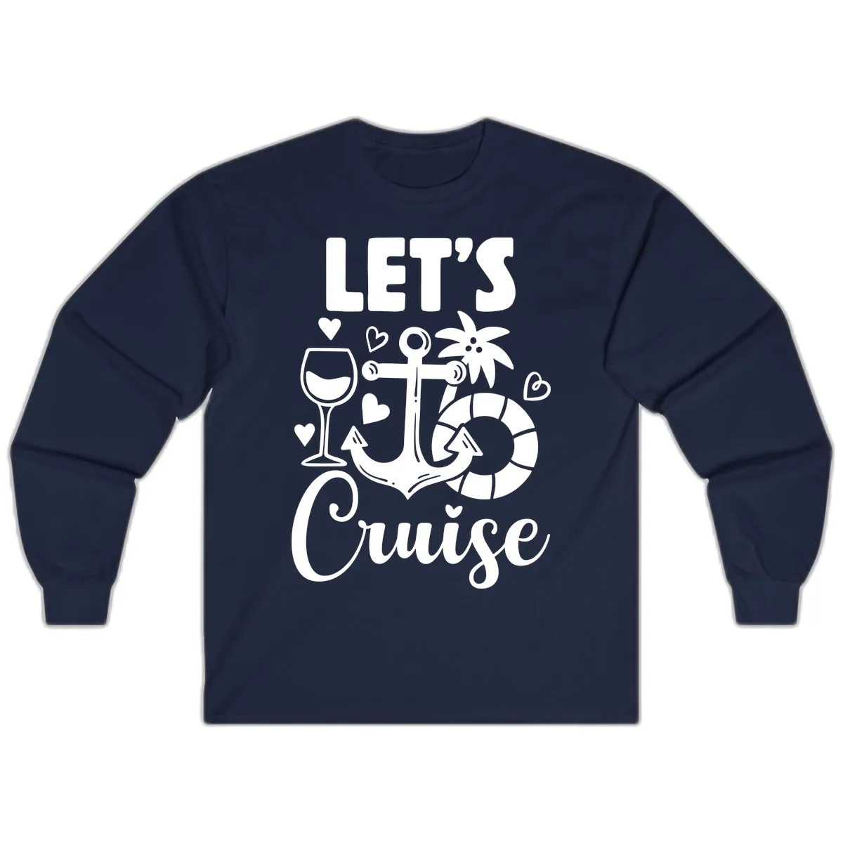 Let's Cruise Nautical Vibes Long Sleeve in Navy