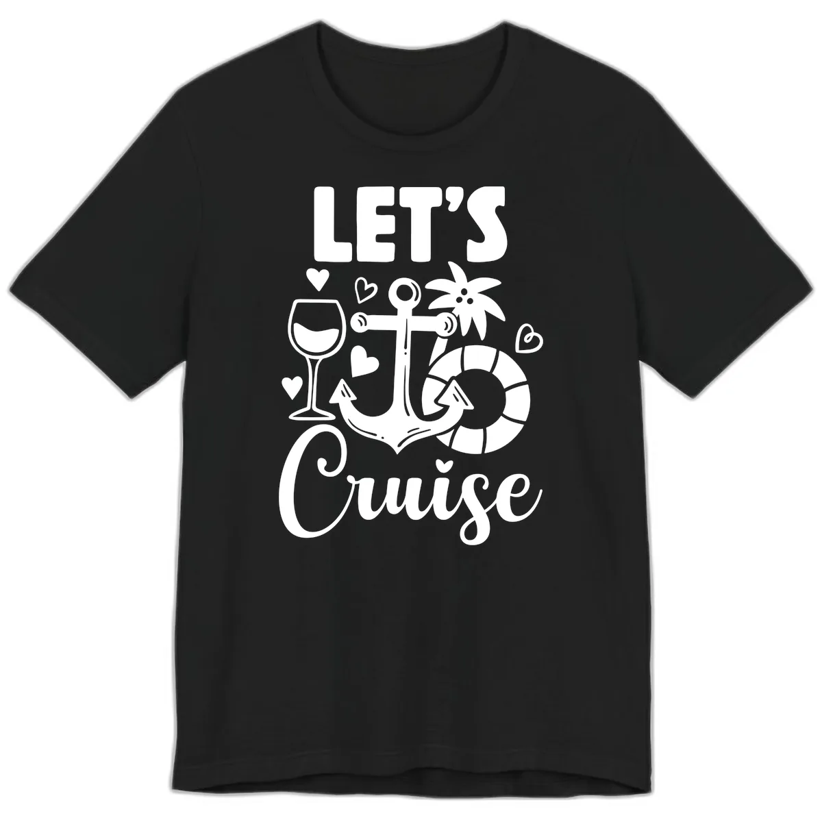 Let's Cruise Nautical Vibes Premium T-Shirt in Black