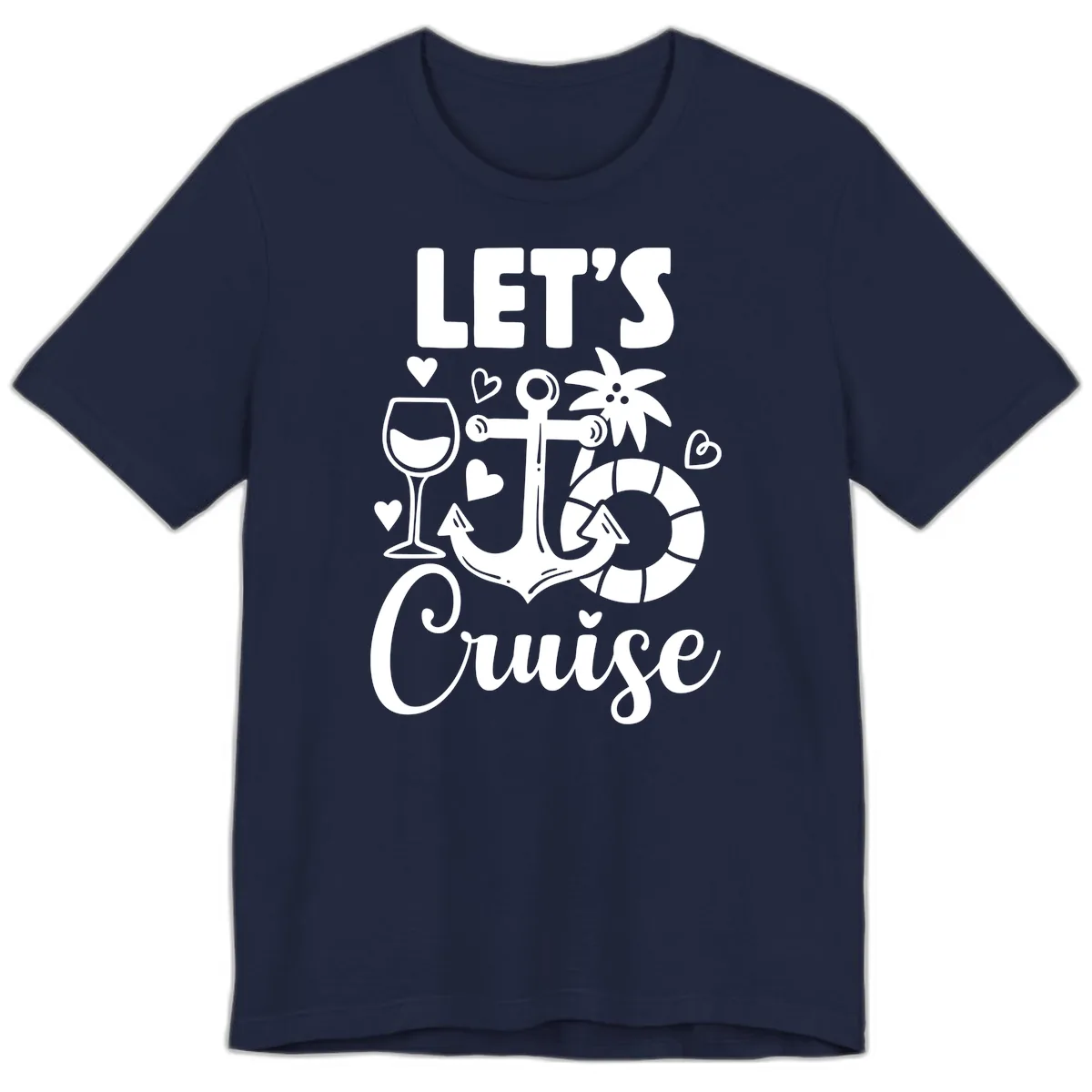 Let's Cruise Nautical Vibes Premium T-Shirt in Navy