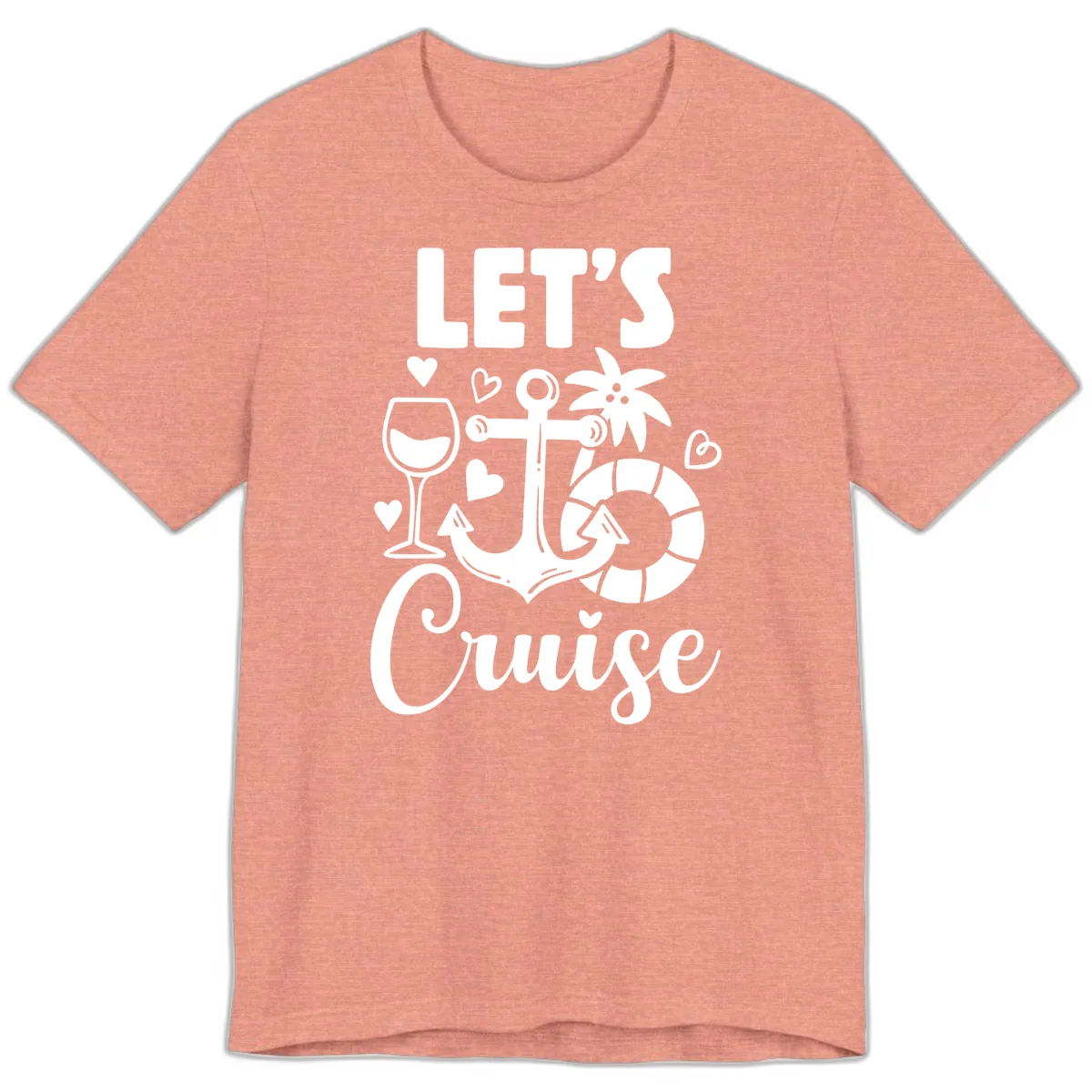 Let's Cruise Nautical Vibes Premium T-Shirt in Heather Sunset
