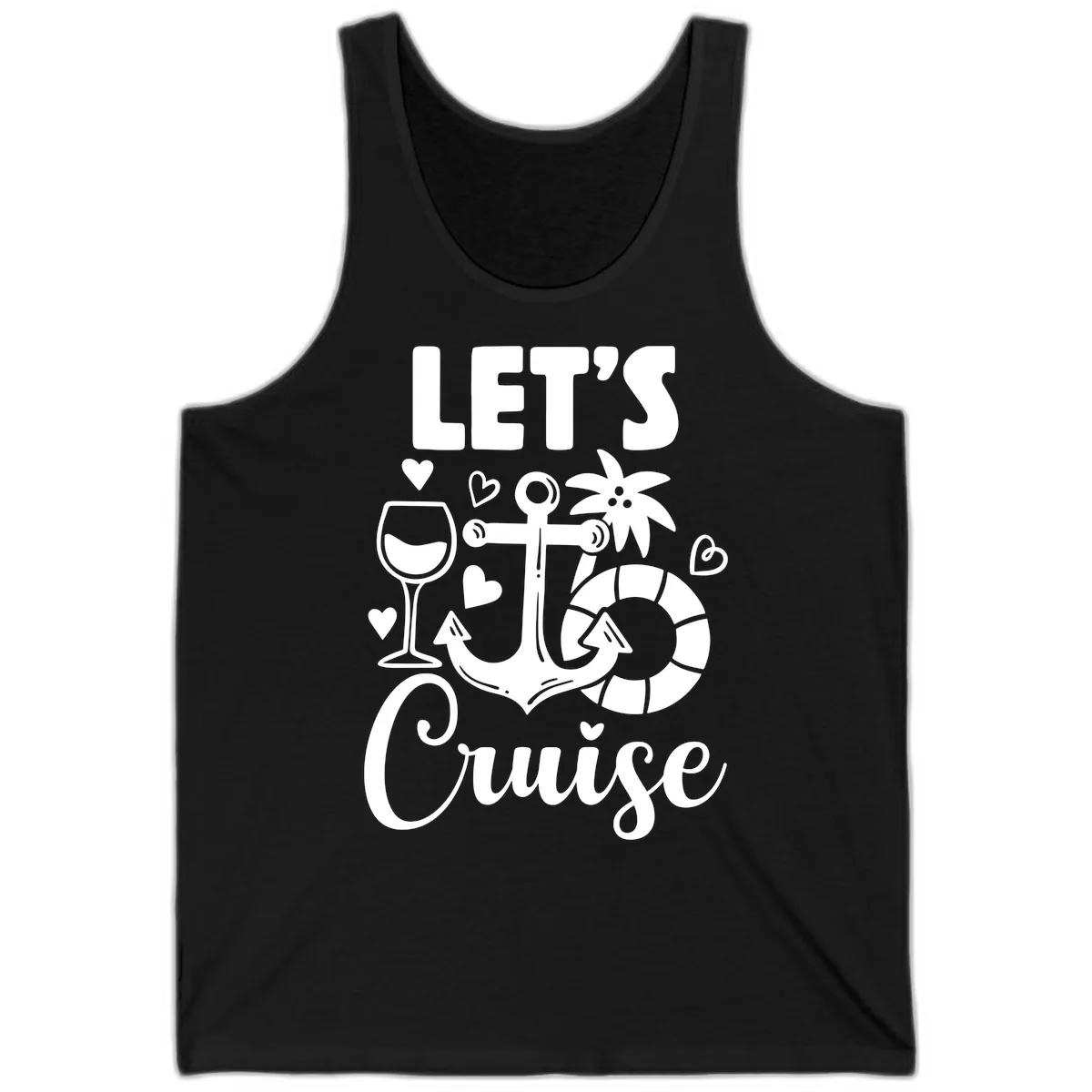 Let's Cruise Nautical Vibes Tank in Black