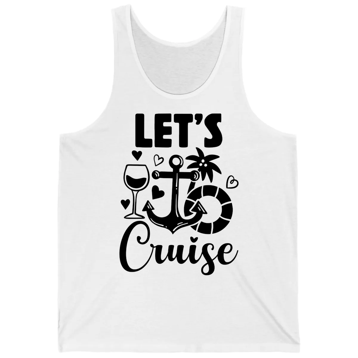 Let's Cruise Nautical Vibes Tank in White
