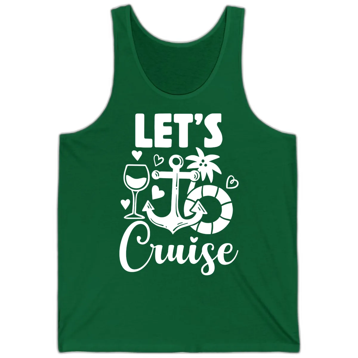 Let's Cruise Nautical Vibes Tank in Kelly