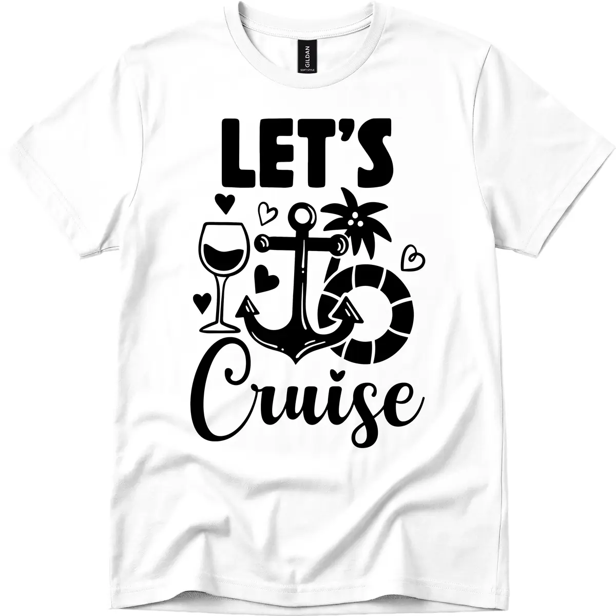 Let's Cruise Nautical Vibes T-Shirt in White