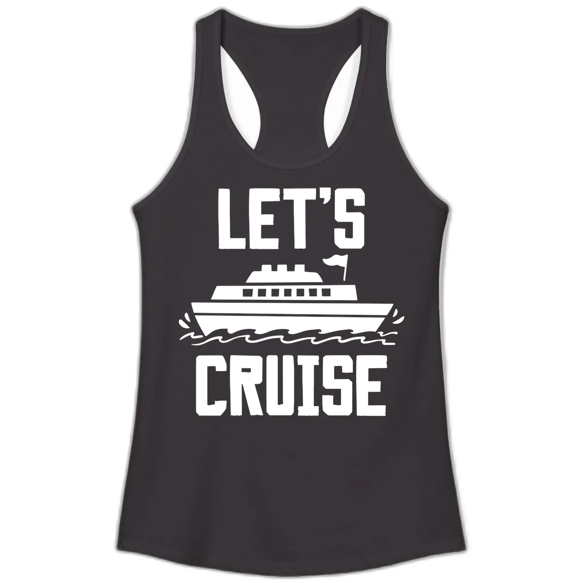 Let's Cruise Ladies Tank in Black