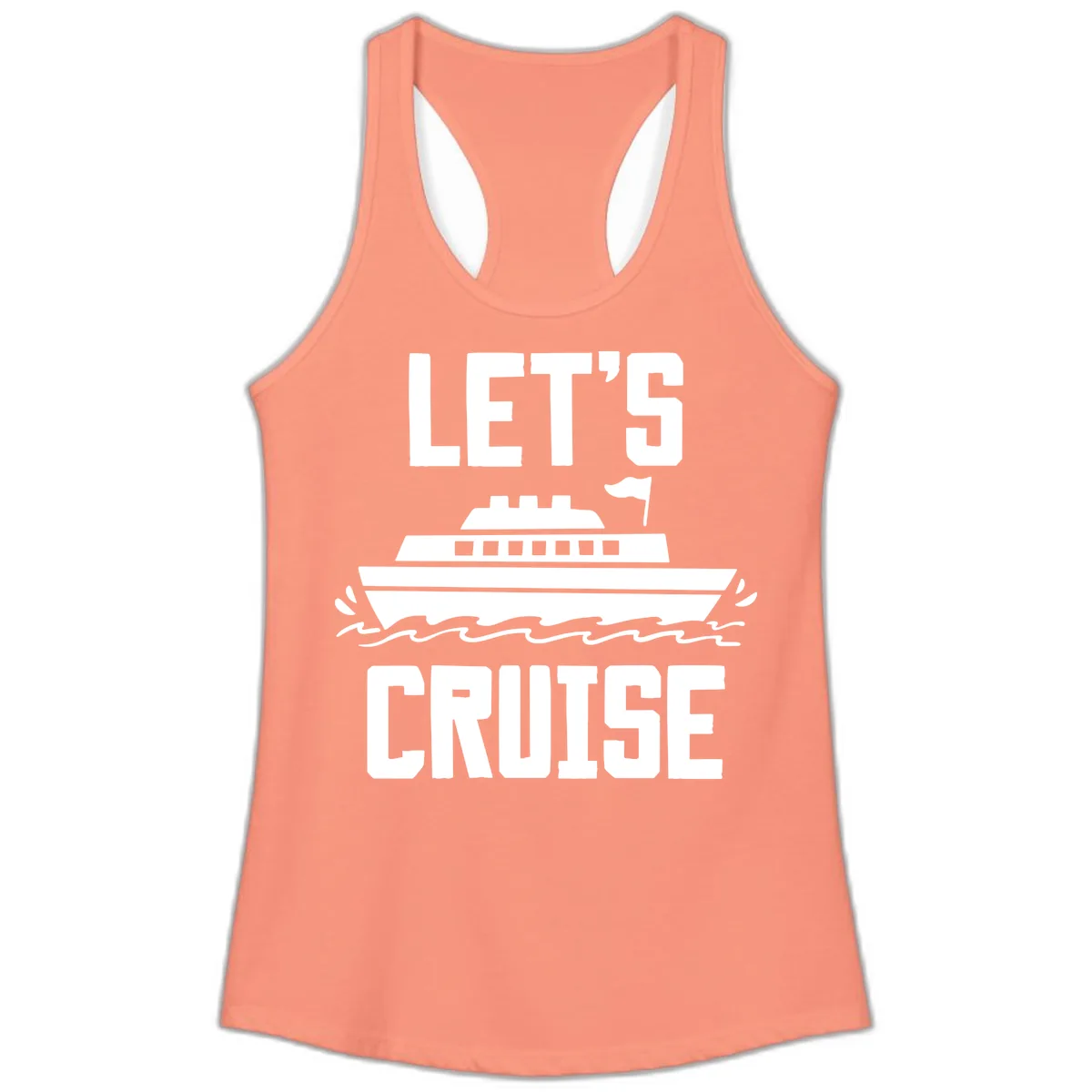 Let's Cruise Ladies Tank in Solid Light Orange