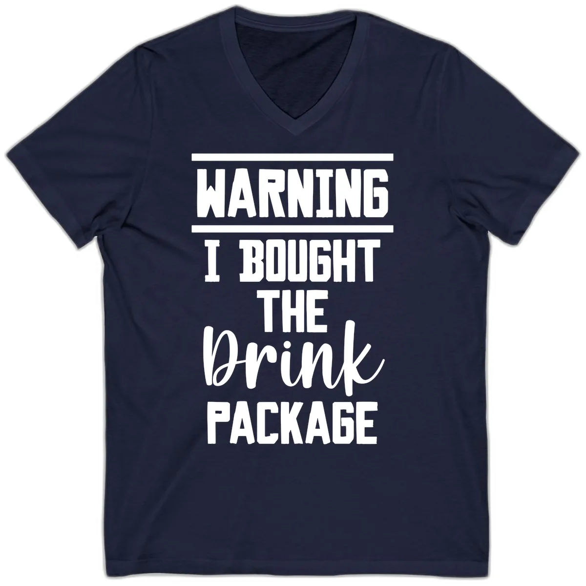 I Bought The Drink Package V-Neck in Navy