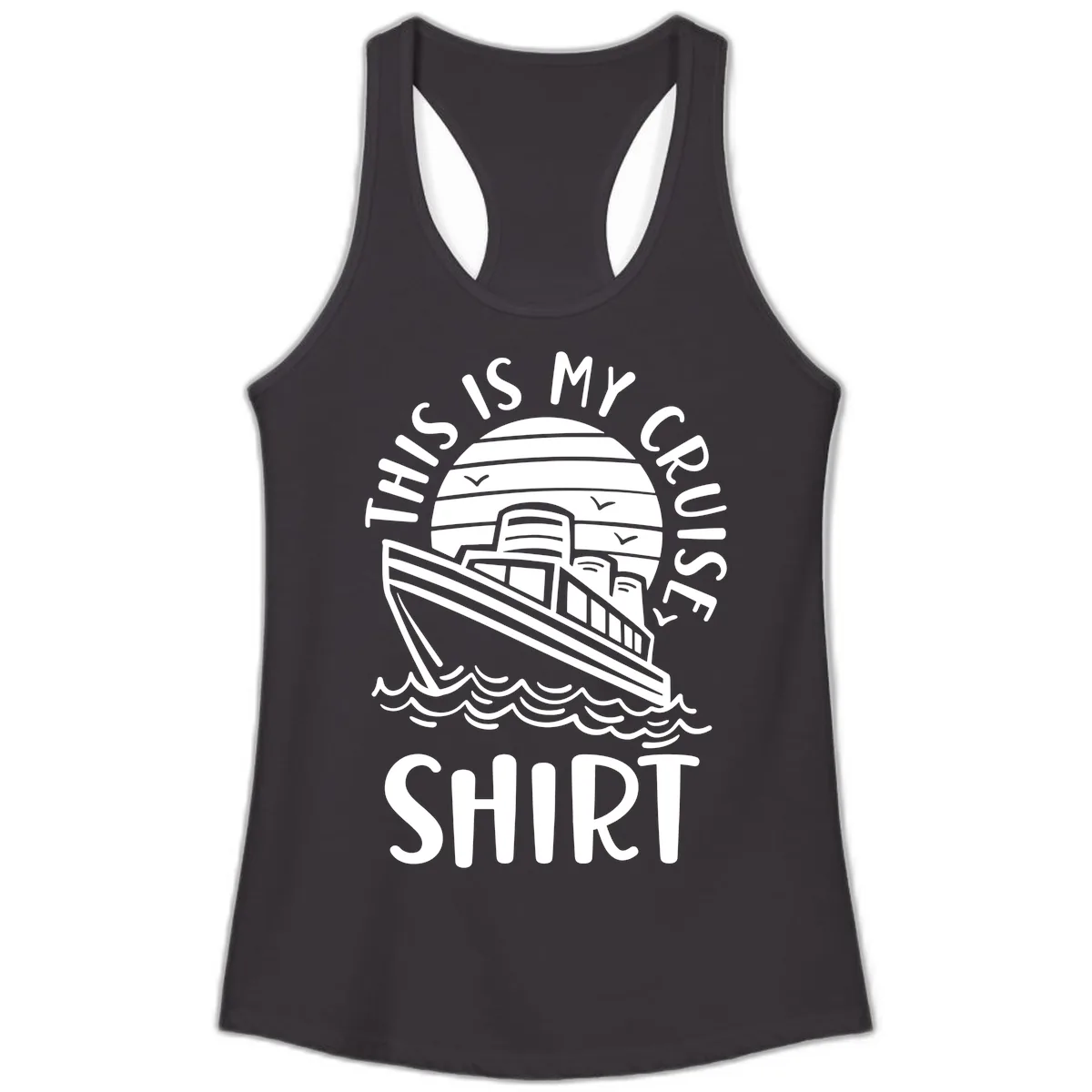 This Is My Cruise Ship Ladies Tank in Black