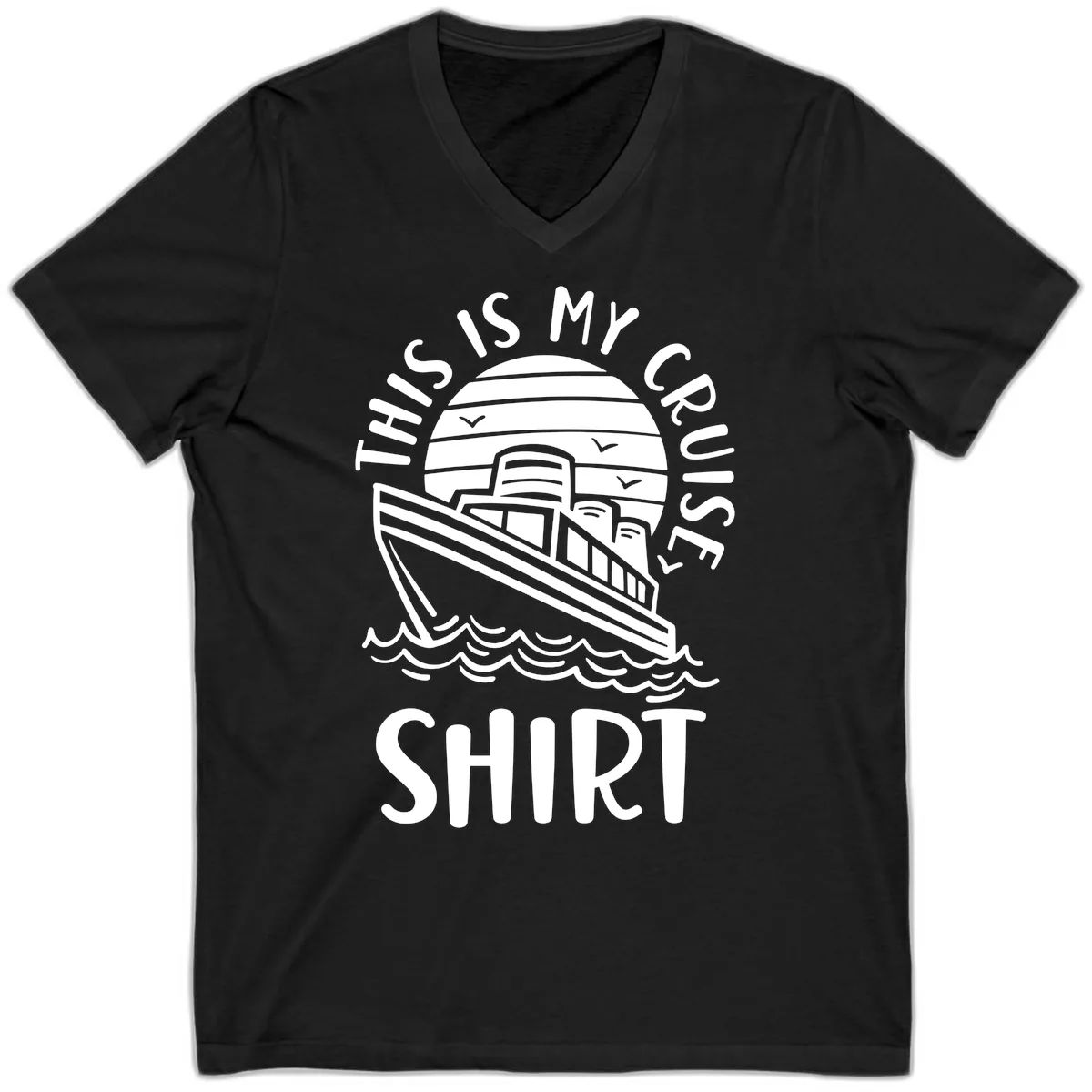 This Is My Cruise Ship V-Neck in Black
