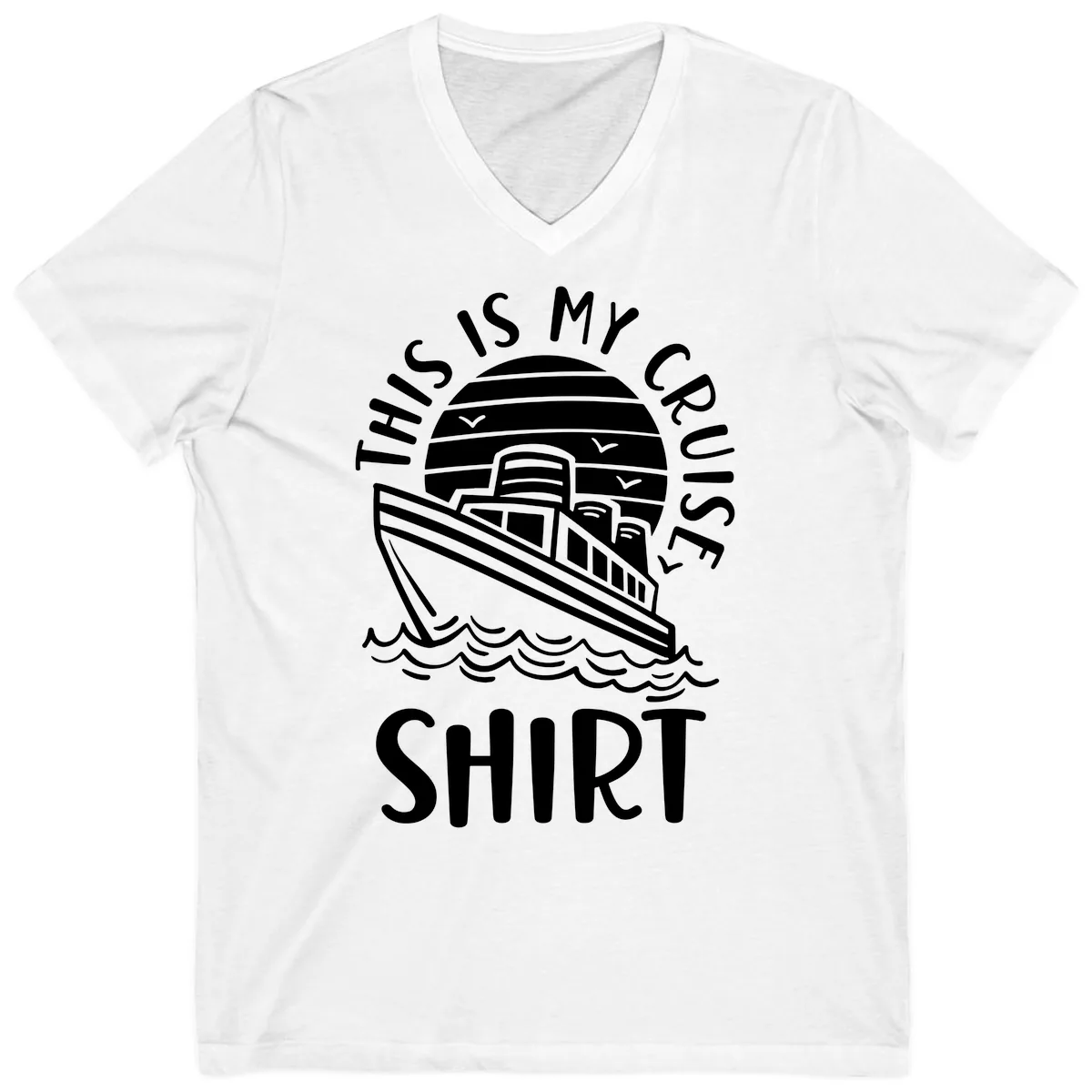 This Is My Cruise Ship V-Neck in White