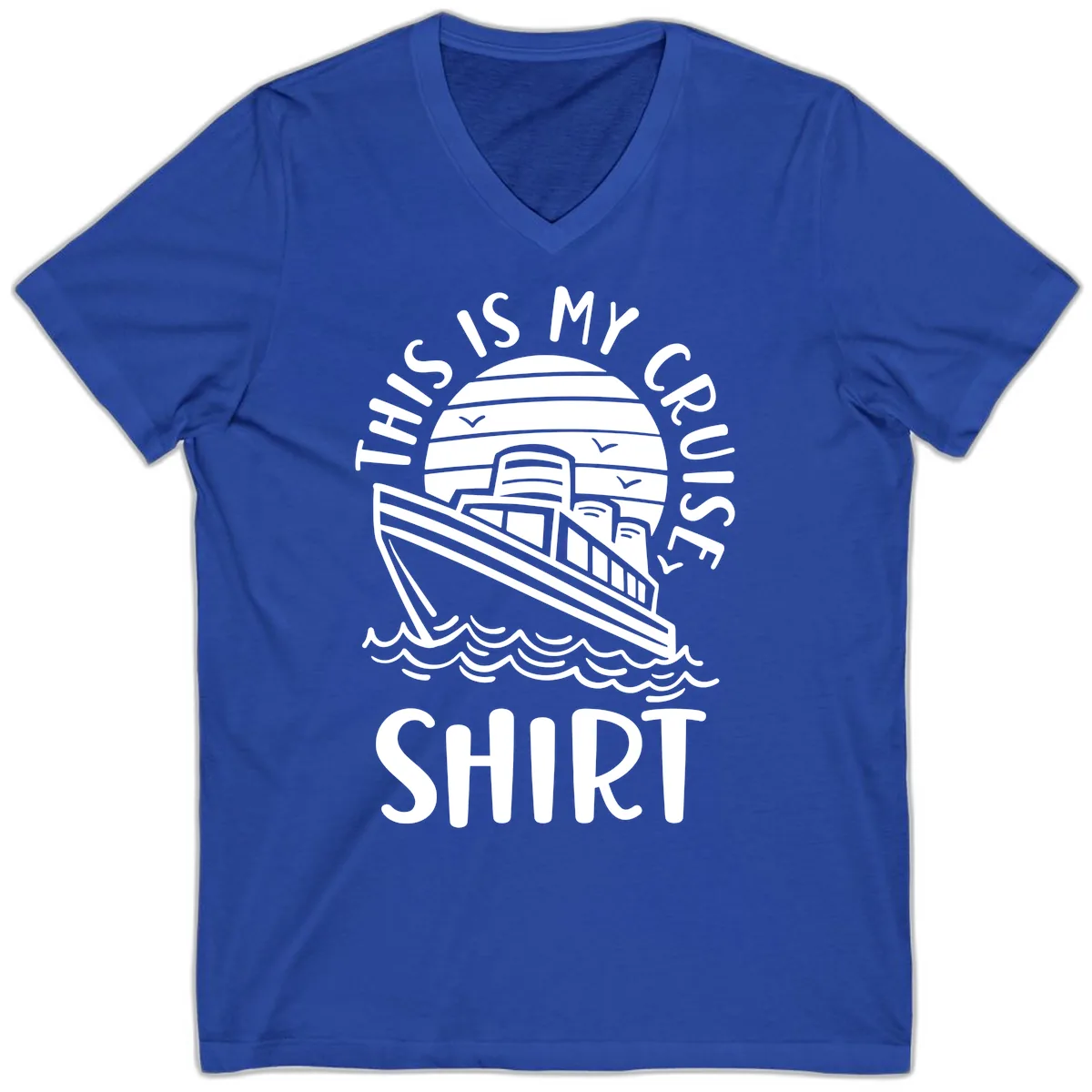This Is My Cruise Ship V-Neck in True Royal