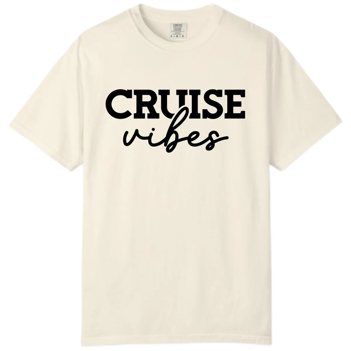 Cruise Vibes Script Comfort Color in Ivory