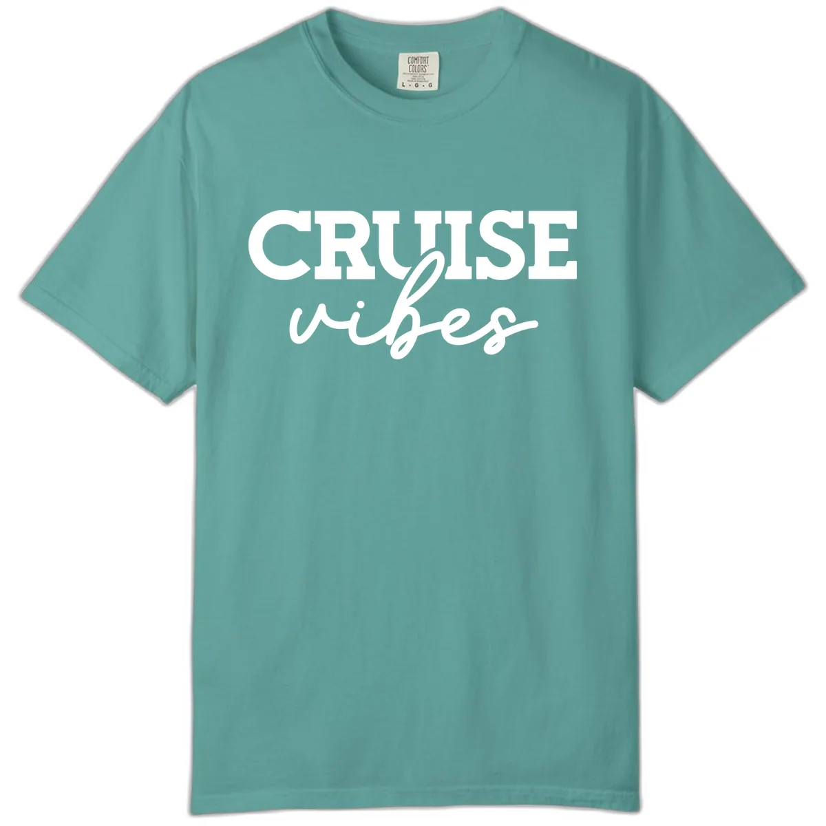 Cruise Vibes Script Comfort Color in Seafoam