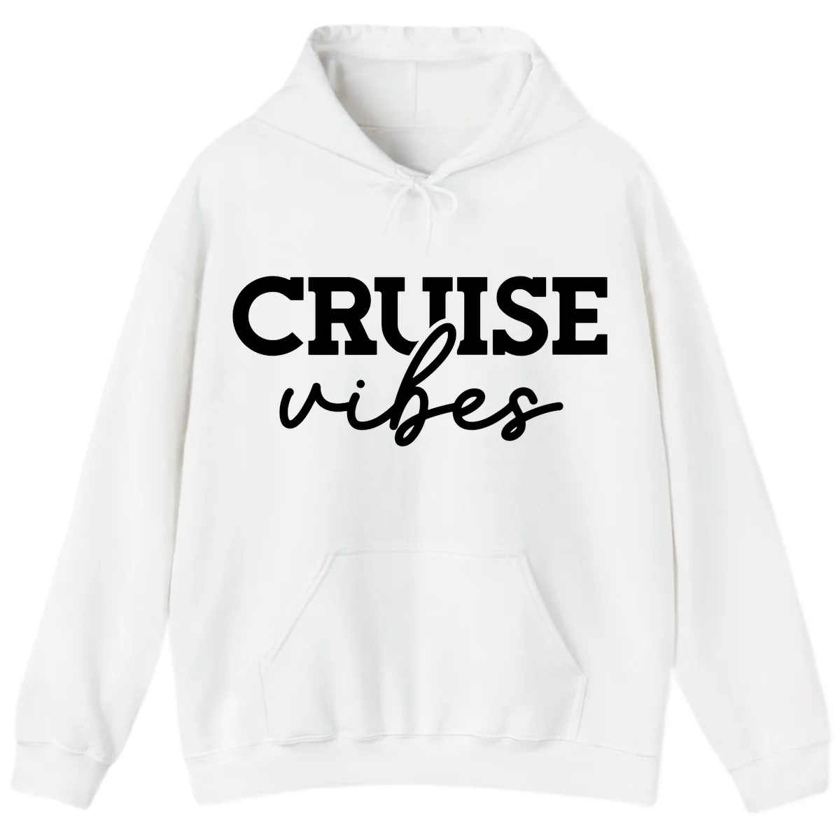 Cruise Vibes Script Hoodie in White