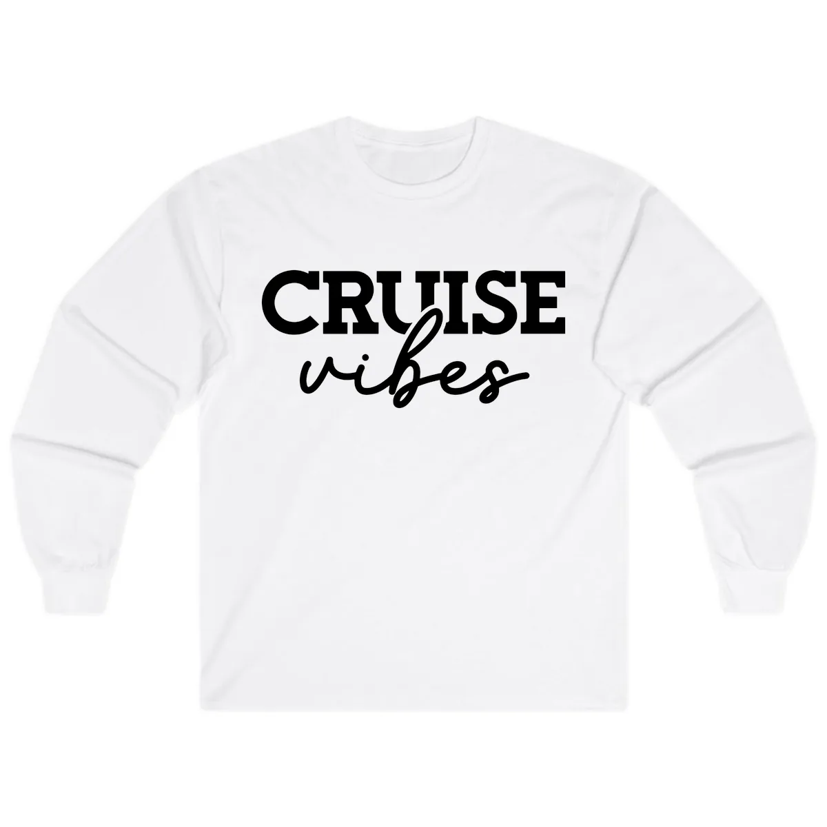 Cruise Vibes Script Long Sleeve in White