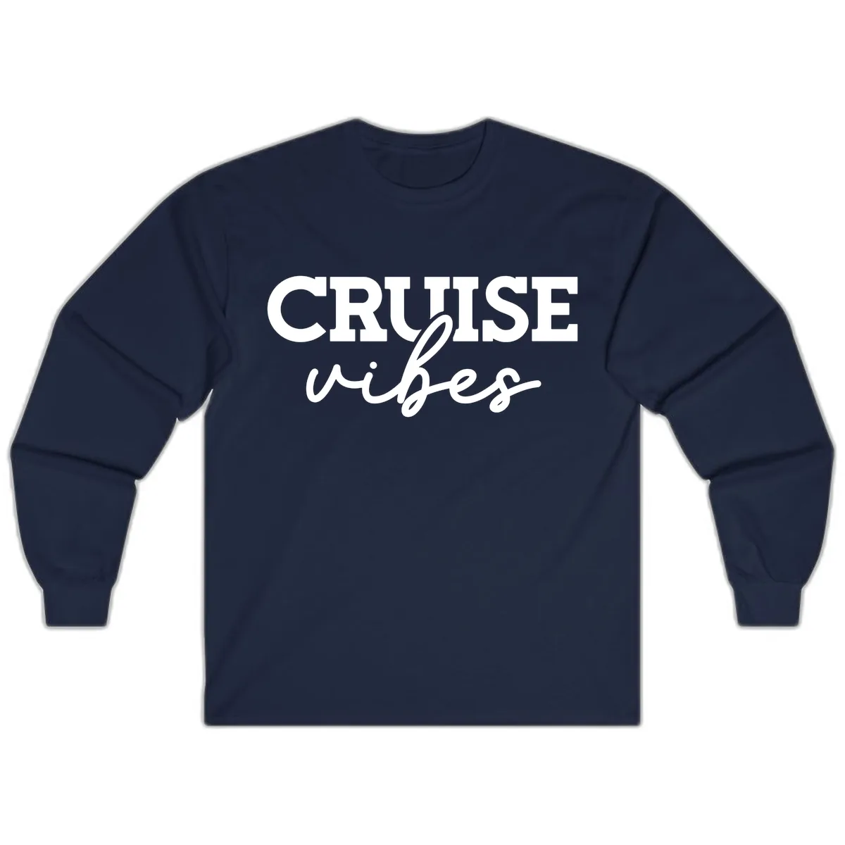 Cruise Vibes Script Long Sleeve in Navy
