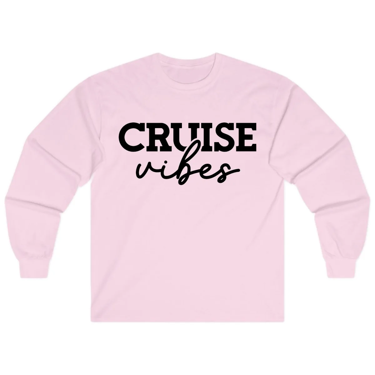 Cruise Vibes Script Long Sleeve in Light Pink