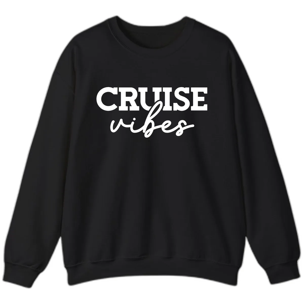 Cruise Vibes Script Sweatshirt in Black
