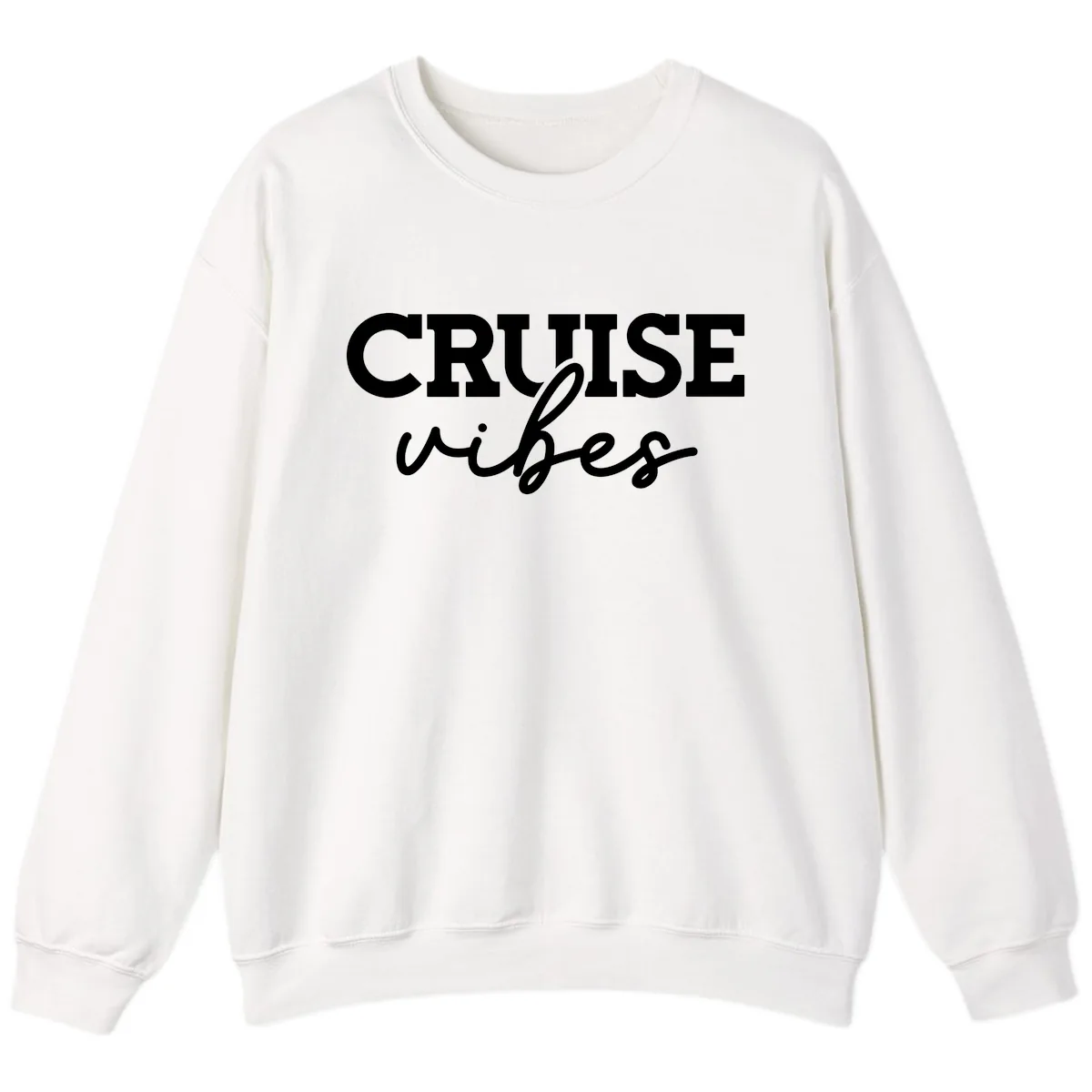 Cruise Vibes Script Sweatshirt in White