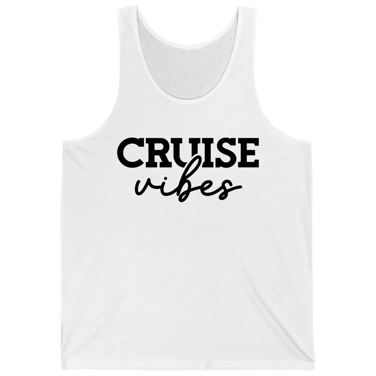 Cruise Vibes Script Tank in White