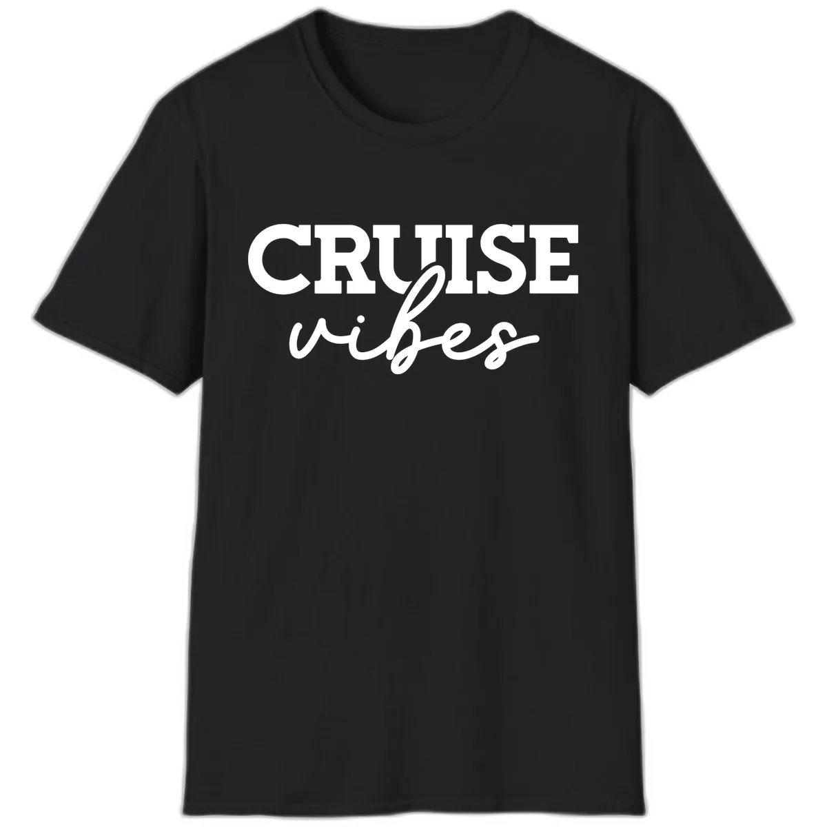 Cruise Vibes Script T-Shirt in Black
