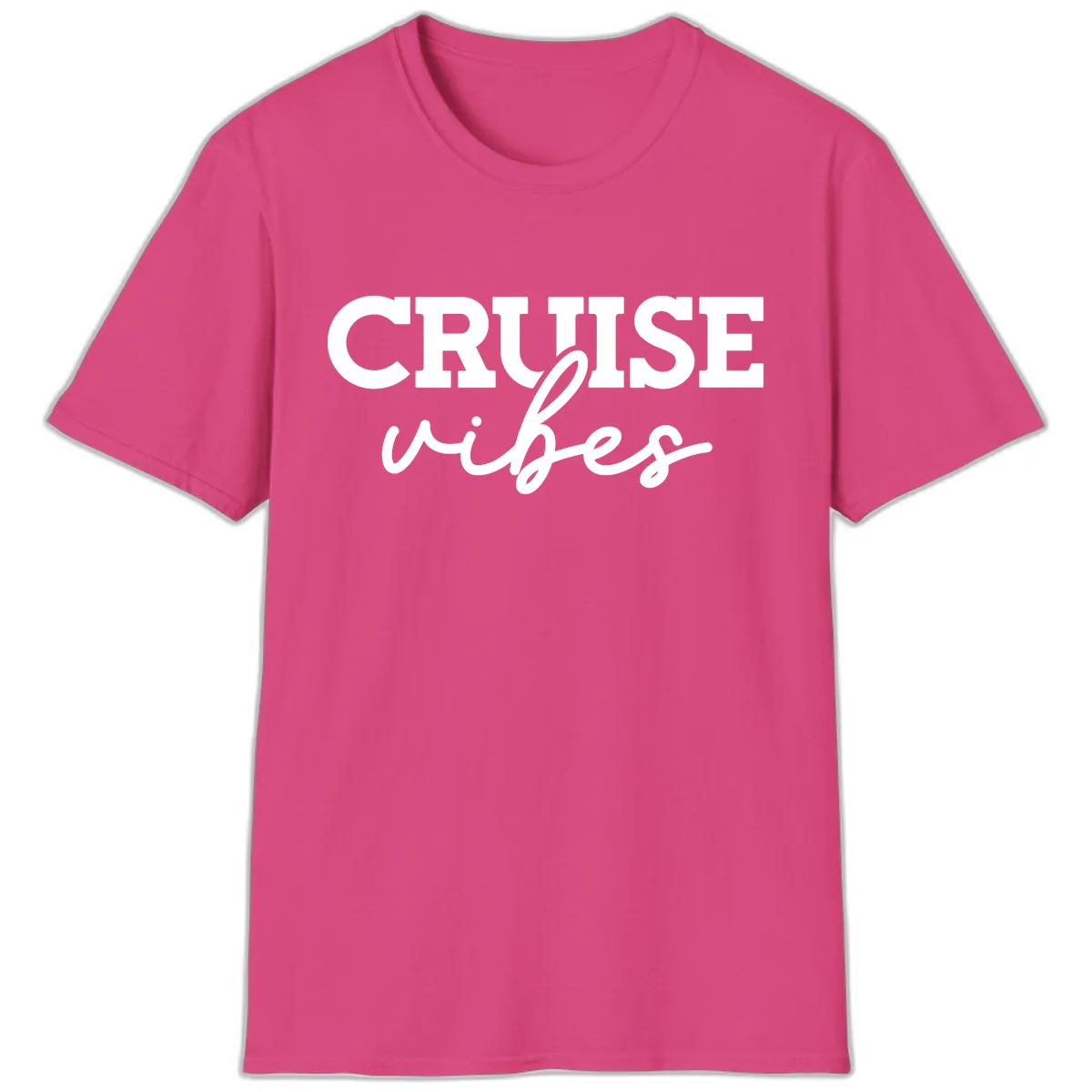 Cruise Vibes Script T-Shirt in Heliconia