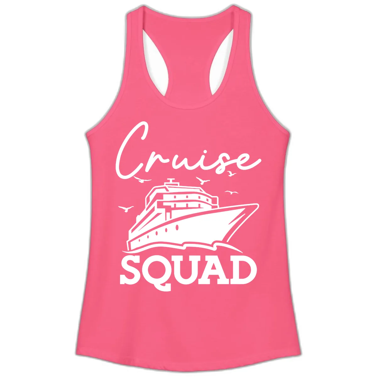 Cruise Squad Ladies Tank in Solid Hot Pink