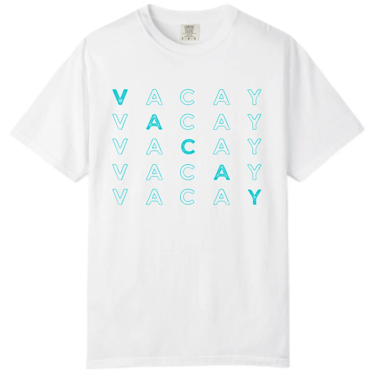Vacay Repeat Pattern Comfort Color in White
