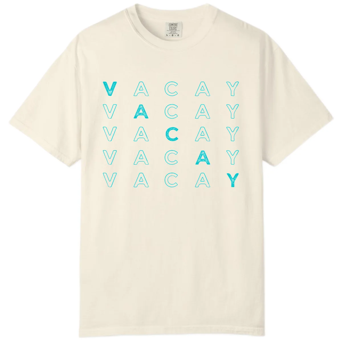 Vacay Repeat Pattern Comfort Color in Ivory