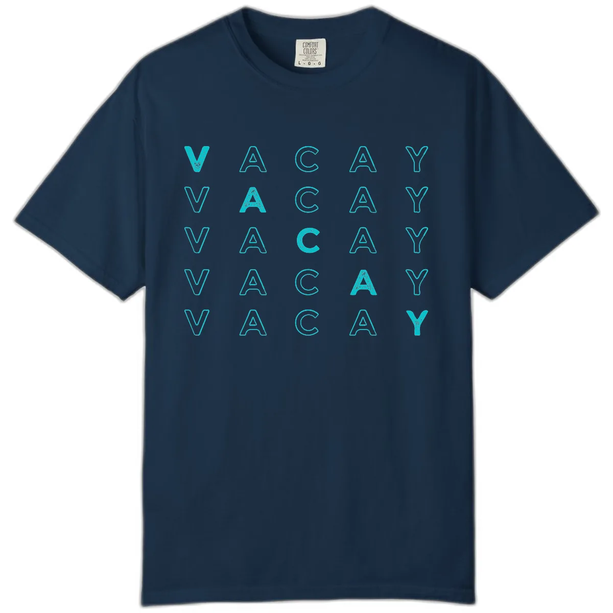 Vacay Repeat Pattern Comfort Color in True Navy