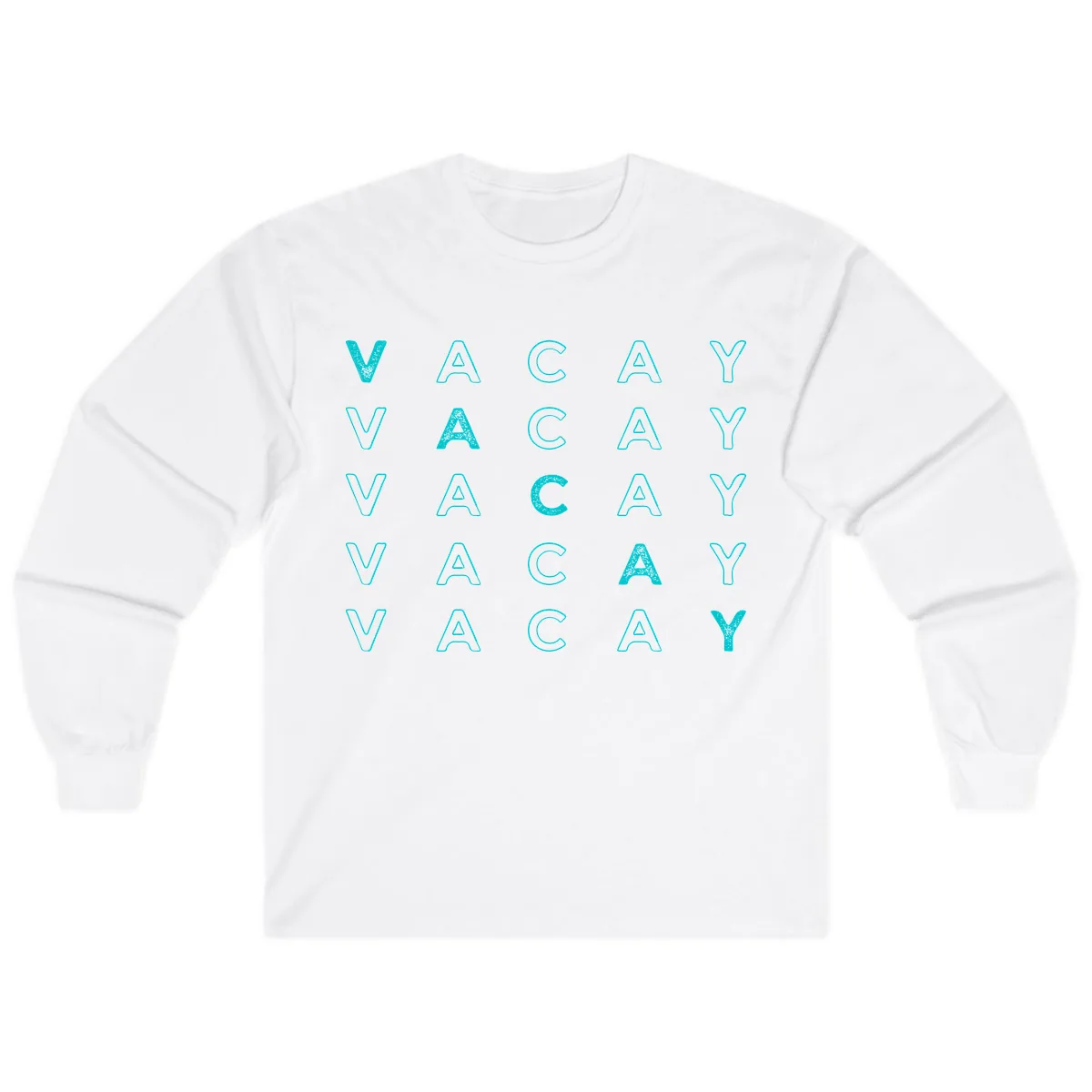 Vacay Repeat Pattern Long Sleeve in White