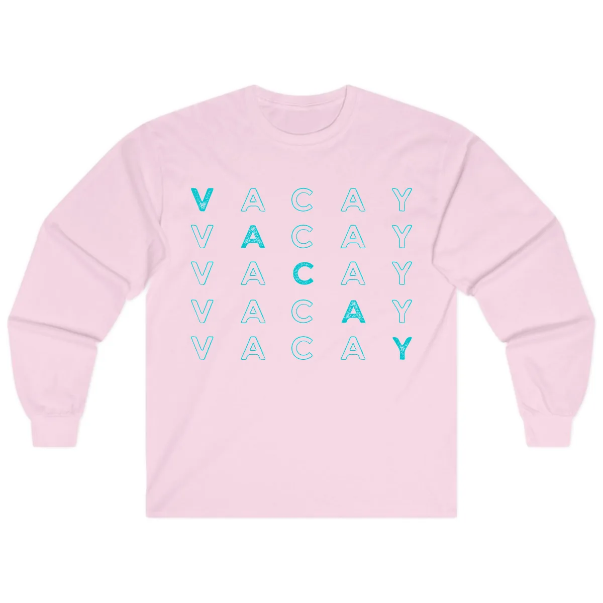 Vacay Repeat Pattern Long Sleeve in Light Pink