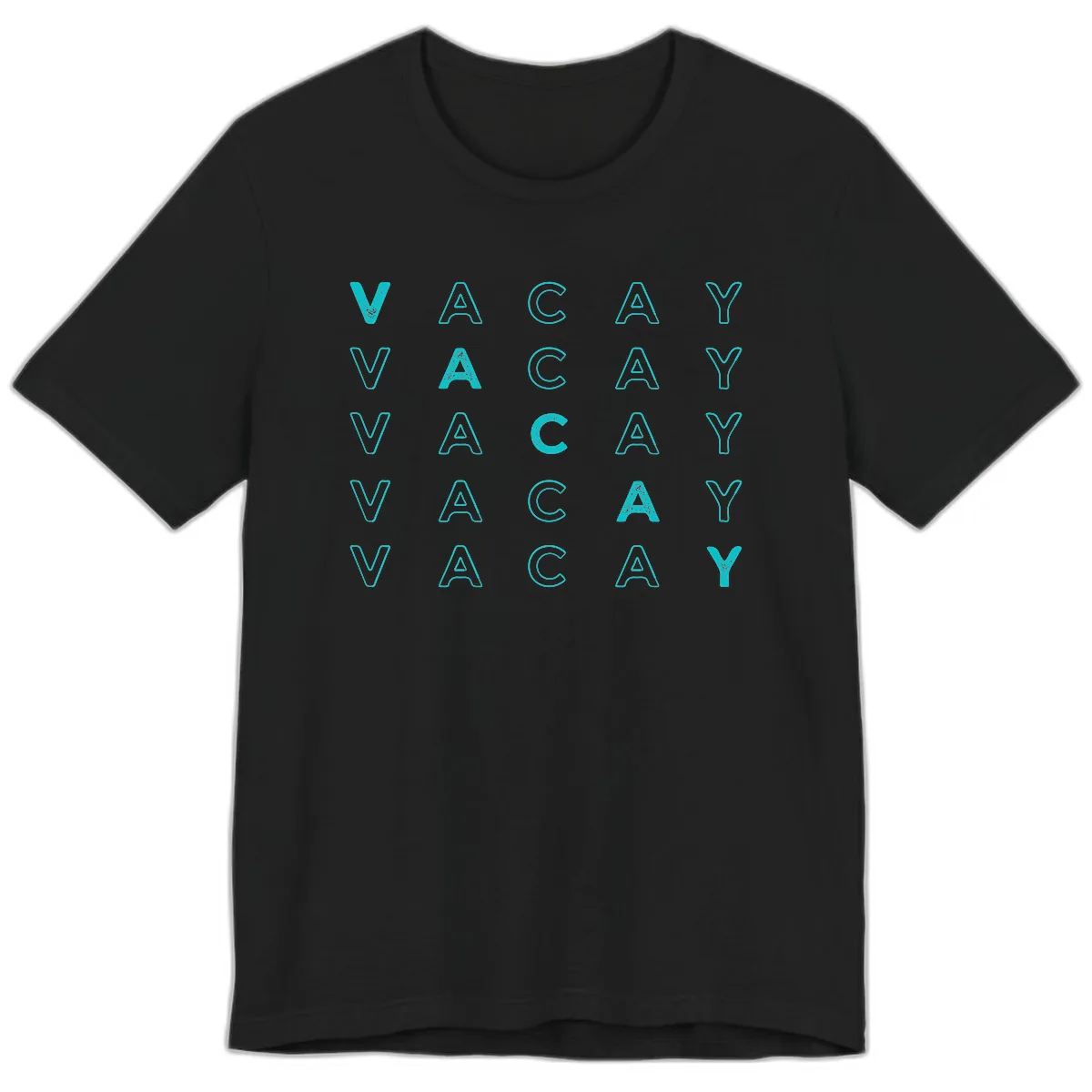 Vacay Repeat Pattern Premium T-Shirt in Black