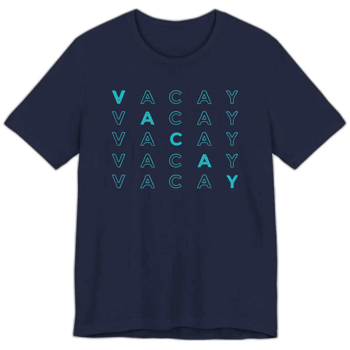 Vacay Repeat Pattern Premium T-Shirt in Navy