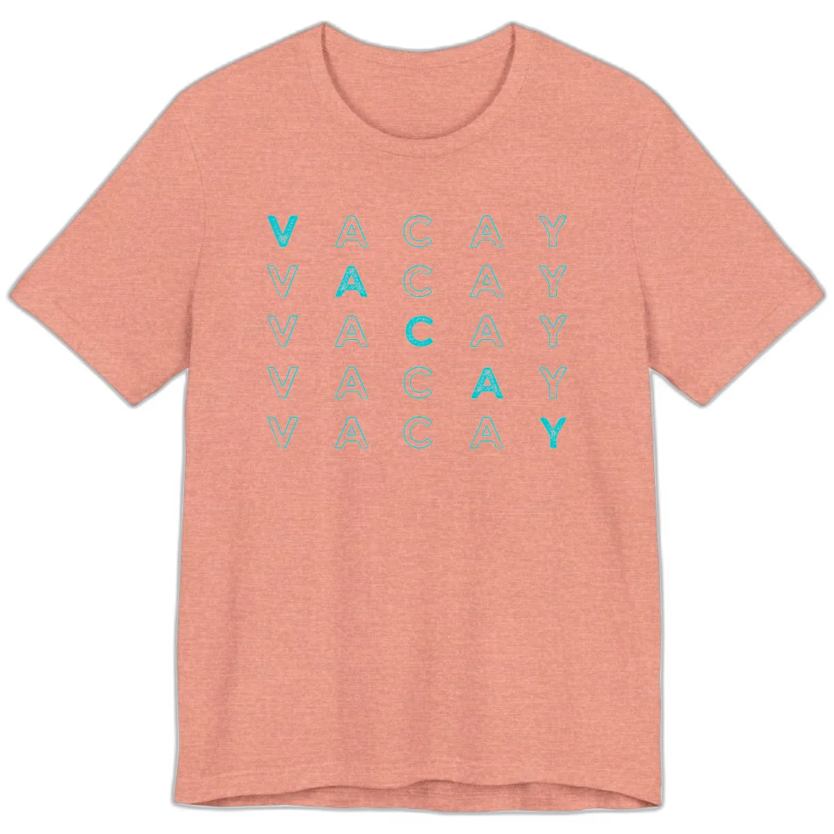 Vacay Repeat Pattern Premium T-Shirt in Heather Sunset