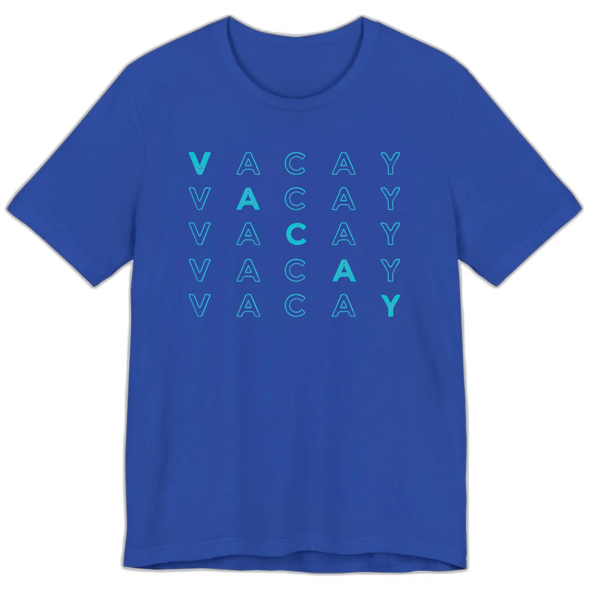 Vacay Repeat Pattern Premium T-Shirt in True Royal