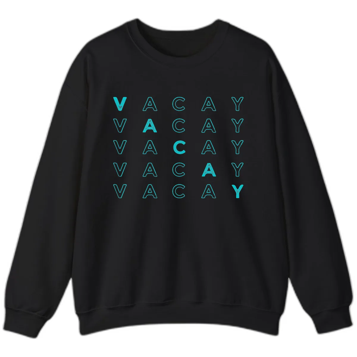 Vacay Repeat Pattern Sweatshirt in Black